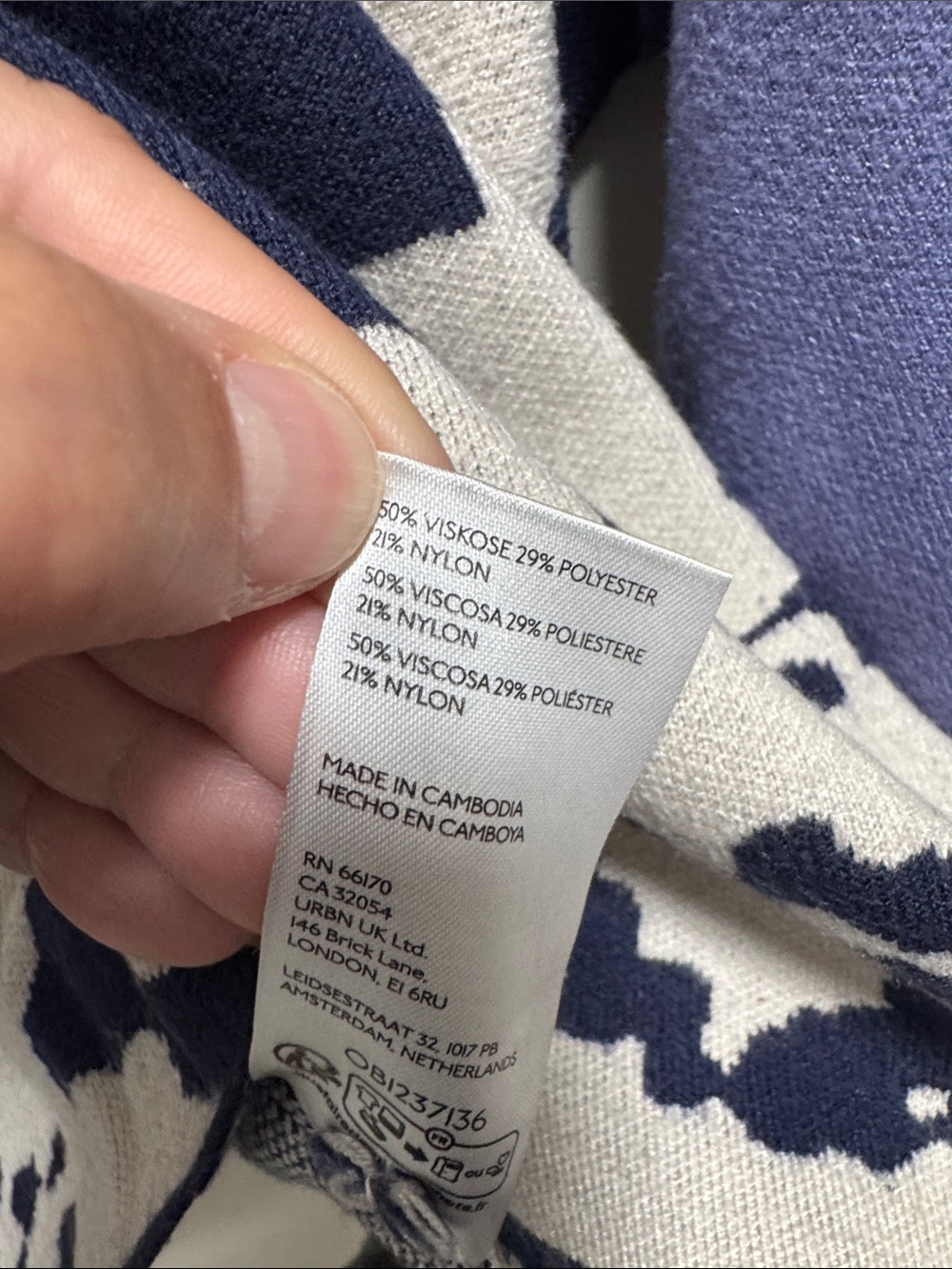 ANTHROPOLOGIE Maeve Navy and Ivory Floral Mock-Neck Sweater - Picture 5 of 5